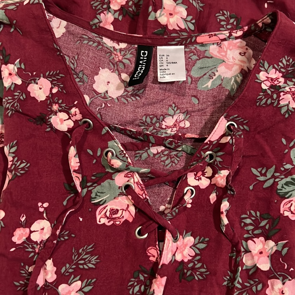 Red floral dress size 6 - Picture 2 of 2